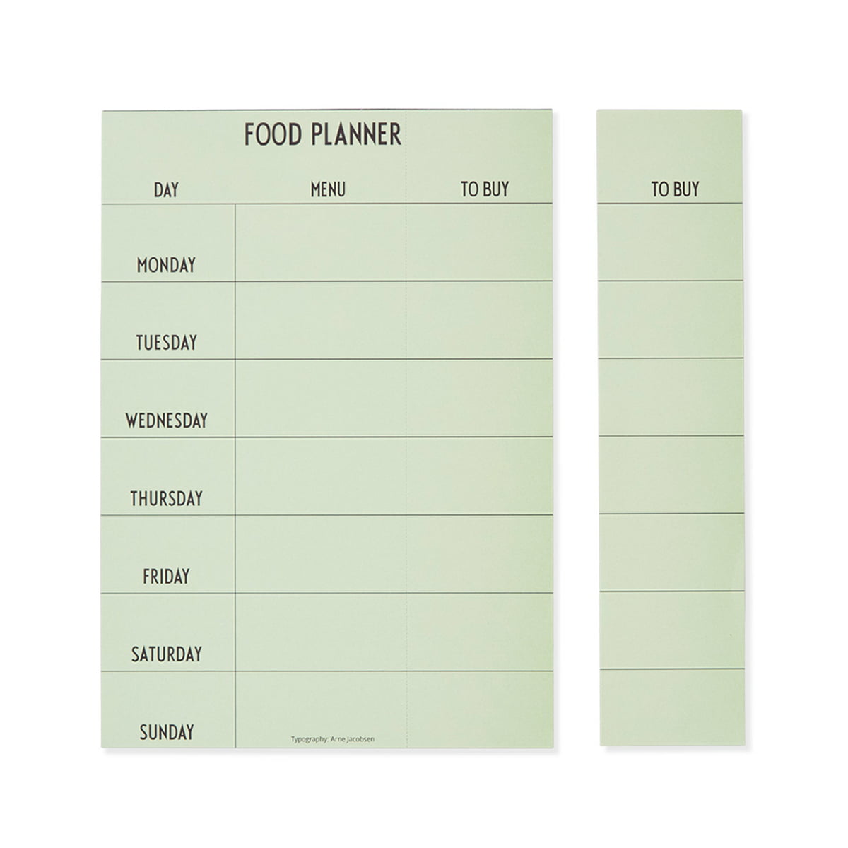 Design Letters - Weekly Food Planner A4, white