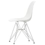 Vitra - Eames Plastic Side Chair DSR (h 43 cm), chromed / white, black felt pads (hard floor)