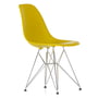 Vitra - Eames Plastic Side Chair DSR RE, chrome-plated / mustard (basic dark plastic glides)