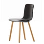 Vitra - Hal RE Wood chair, basic dark / natural oak, plastic glides basic dark (carpet)
