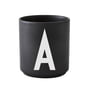 Design Letters - AJ Porcelain Cup A, black