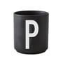 Design Letters - AJ Porcelain Cup P, black
