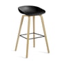 Hay - About A Stool AAS 32 H 75 cm, oak lacquered / steel black / black 2. 0