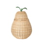 ferm Living - Pear shaped storage basket H 59 cm, natural / green