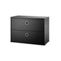 String - Cabinet module with drawers 58 x 30 cm, ash black stained