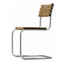 Thonet - S 40 outdoor chair, frame stainless steel round tube / seat and back iroko oiled