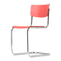 Thonet - S 43 Chair, chrome / beech stained coral red (TP 233)