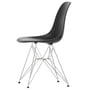 Vitra - Eames Plastic Side Chair DSR RE, chrome-plated / deep black (basic dark felt glides)