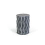 Collection - rustic block candle with decor, H 9 cm / dark grey