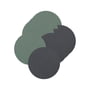 LindDNA - Glass coaster round Double, Cloud anthracite / Nupo pastel green (set of 4)