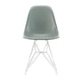 Vitra - Eames fiberglass side chair dsr, white / eames sea foam green (felt glides white)