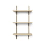ferm living - Sector wall shelf triple, 54 cm, oak / brass black