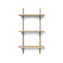 ferm living - Sector wall shelf triple, 54 cm, oak / brass