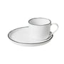 Broste copenhagen - Salt cup and saucer s, 10 cl, white / black