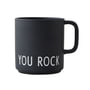 Design Letters - AJ Favourite Porcelain mug with handle, You Rock / black