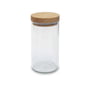 side by side - Storage jar 450 ml, oak / clear glass