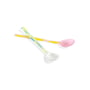 Hay - Glass spoon in set, flat, pink / white (set of 2)