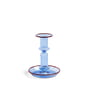 Hay - Flare Candlestick, H 14 cm, light blue / red