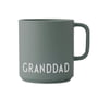 Design Letters - AJ Favourite Porcelain mug with handle, Granddad / dusty green