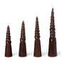 ferm Living - Twisted candles, dark brown (set of 4)