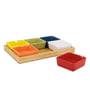 Remember - Set of bowls with wooden tray, colorful (7 pcs.)