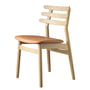 FDB Møbler - J48 Chair, oak matt lacquered / leather cognac
