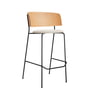 OUT Objekte unserer Tage - Wagner Bar stool H 77 cm, oak matt lacquered / beige (Mainline Flax MLF20)