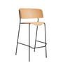 OUT Objekte unserer Tage - Wagner Bar stool H 75 cm, oak matt lacquered / black