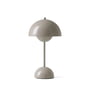 & Tradition - Flowerpot Battery table lamp VP9 with magnetic charging cable, glossy, gray beige