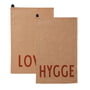 Design Letters - Favourite Tea towel, Love / Hygge, beige (set of 2)