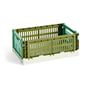 Hay - Colour Crate Mix basket S, 26.5 x 17 cm, olive / dark mint , recycled