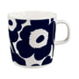 Marimekko - Oiva Unikko Mug with handle, 400 ml, white / dark blue