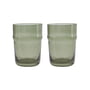 House Doctor - Rain Drinking glass, H 10,5 cm, green (set of 2)
