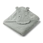 LIEWOOD - Albert Baby towel with hood, Hippo, dove blue