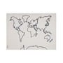 Lorena Canals - Tapestry, world map, 160 x 120 cm, natural / black