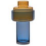 Remember - Glass vase Aura, Ø 17 x H 31 cm, blue / amber