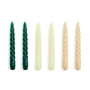 Hay - Twist Stick candles, H 20 cm, green / citrus / beige (set of 6)