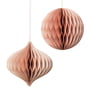 Broste Copenhagen - Christmas Mix Decorative pendant, Ø 13 x H 13 cm, dusty pink (set of 2)