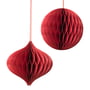 Broste Copenhagen - Christmas Mix Decorative pendant, Ø 13 x H 13 cm, pompeian red (set of 2)