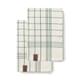 Humdakin - Organic cotton tea towel, 45 x 70 cm, checkered / green (set of 2)