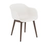 Muuto - Fiber Chair Wood Base, dark stained oak / white recycled