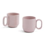 Hay - Barro Mug with handle, pink (set of 2)