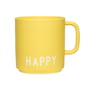 Design Letters - AJ Favourite Porcelain mug with handle, Happy / yellow