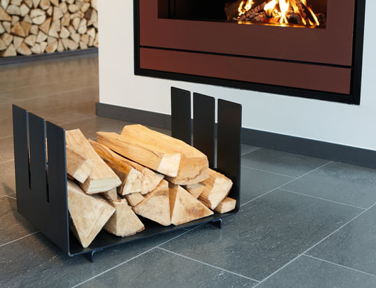 Fireplace accessories: firewood storage, fire irons, wood storage
