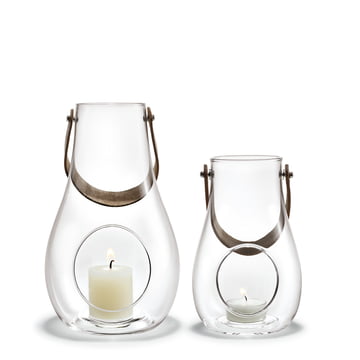 Design with light Lantern (Set of 2) H 16 cm + 25 cm from Holmegaard in clear