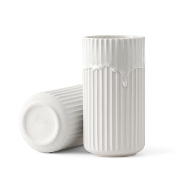 Lyngby vase with barrel glaze H 20 cm from Lyngby Porcelæn in white
