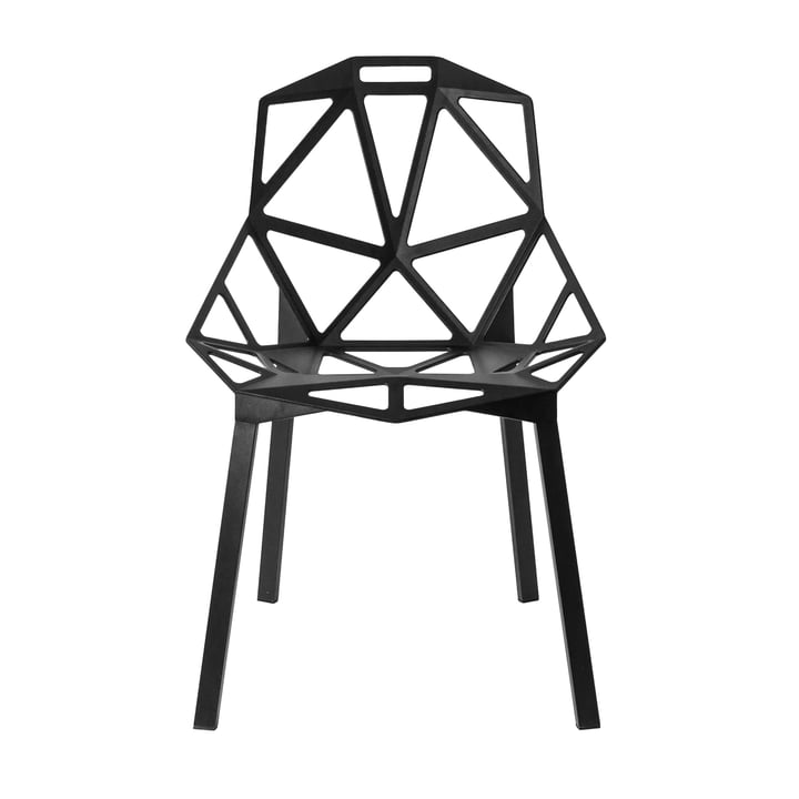 Chair One Stacking chair from Magis in aluminum anodized black / black
