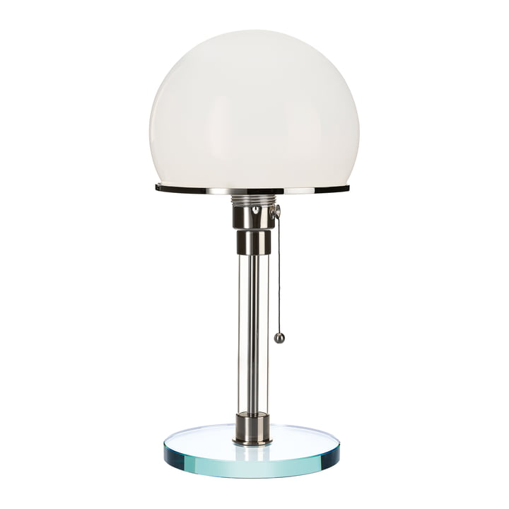 Wagenfeld lamp WG 24 with clear glass base by Tecnolumen