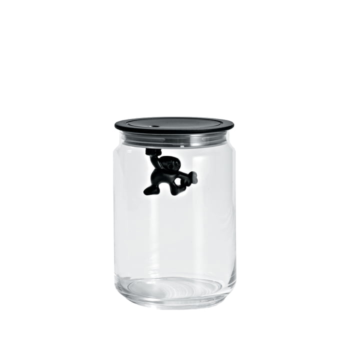 Gianni kitchen jar, 90 cl, black by A di Alessi