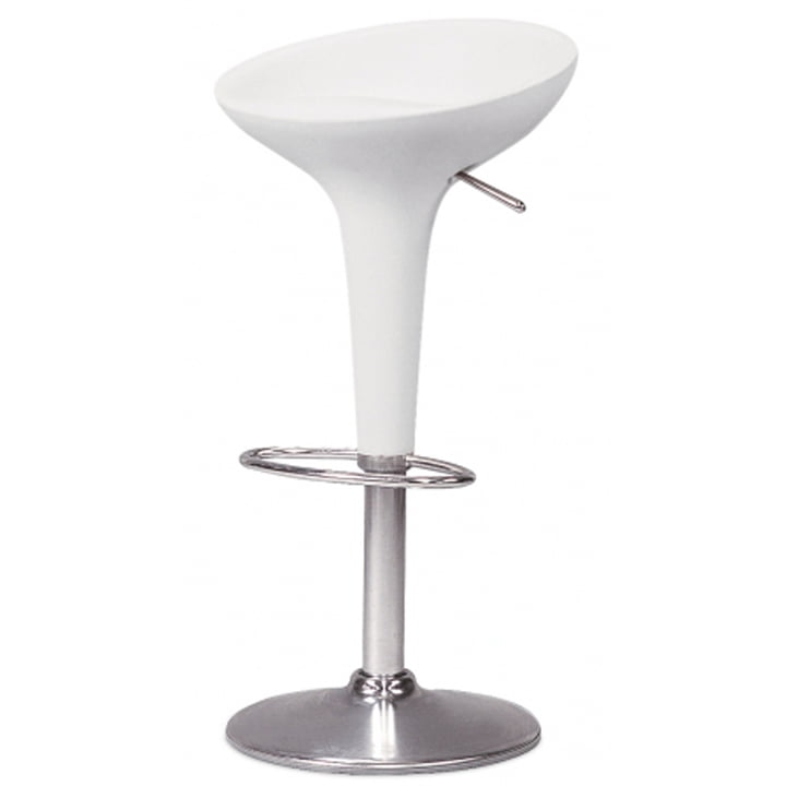 Bombo bar stool - height adjustable, white